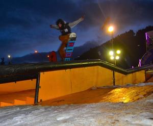  Sam Christie throwing backside board slide into 270 out.